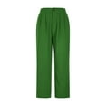 thumbnail image 4 of Hueook Womens Capri Pants for Women Harem Pants Fashion Womens Casual Solid Color Wide Leg Pants Capris Green L, 4 of 7
