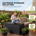 thumbnail image 3 of Dextrus Outdoor Waterproof 120 Gallon Resin Deck Box, Black & Brown, 3 of 7