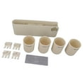 thumbnail image 1 of Soporte para cepillos de dientes de pared, multifuncional, dispensador de pasta de dientes para baño, 4 tazas, 1 of 14