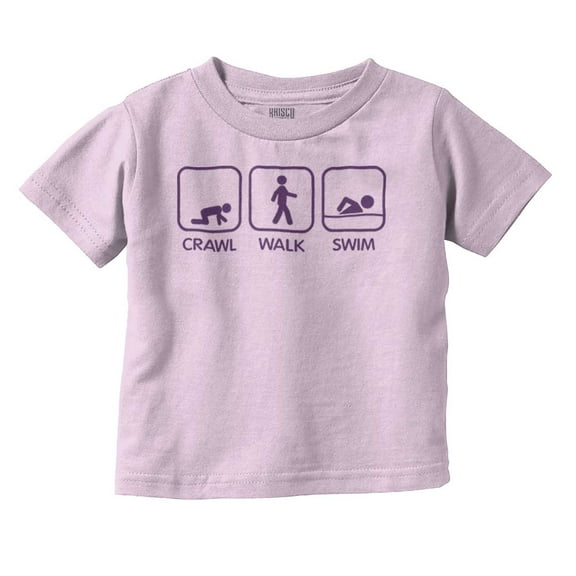 Crawl Walk Swim Athletic Toddler Boy Girl T Shirt Infant Toddler Brisco Brands 12M