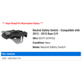 thumbnail image 2 of Neutral Safety Switch - Compatible with 2012 - 2015 Ram C/V 2013 2014, 2 of 2