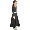 thumbnail image 4 of RUNQHUI Robe de Danse Métallique Dorée pour Filles, Prière Lituricale, Culte, Danse, Noir 10, 4 of 7