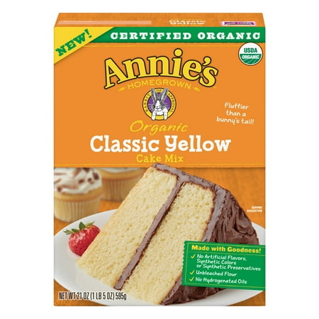 (2 Pack) Annies Organic Classic Yellow Cake Mix, 21 oz
