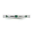 thumbnail image 4 of 925 Sterling Silver Stackable Expressions Created Emerald Ring Size: 9; for Adults and Teens; for Women and Men, 4 of 5
