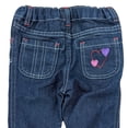 thumbnail image 4 of Infant Toddler Girls Flare Denim Jeans Hearts Pink Stitching Pants 12 Mo, 4 of 4