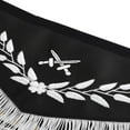 thumbnail image 3 of KNIGHTS TEMPLAR COMMANDERY APRON - TRIANGULAR BLACK VELVET WITH HAND EMBROIDERY & SILVER TASSELS | Elegant Masonic Regalia, 3 of 5