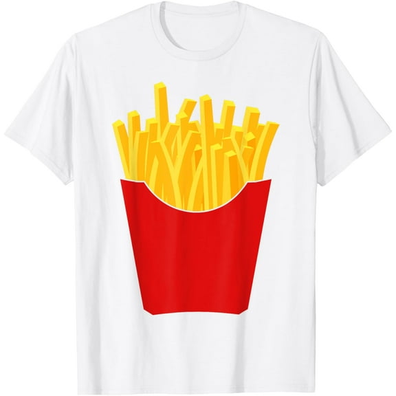 French Fries T-Shirt French Fry Costume Shirt T-ShirtMen and women, White T-shirt, size: Extra large