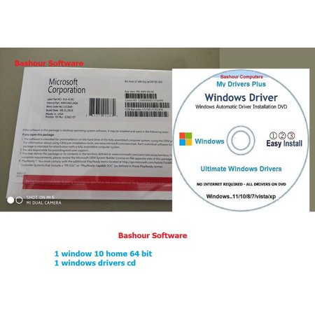Bashour Software...microsoft window 10 home 64 bit (dvd & product key) with windows drivers cd