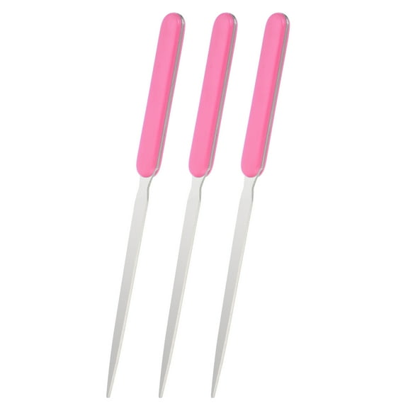 Uxcell Letter Opener, 3 Pcs Stainless Steel Lightweight Handle Envelope Opener Mail Opener Letter Slitter for Office Home Box Open, Pink