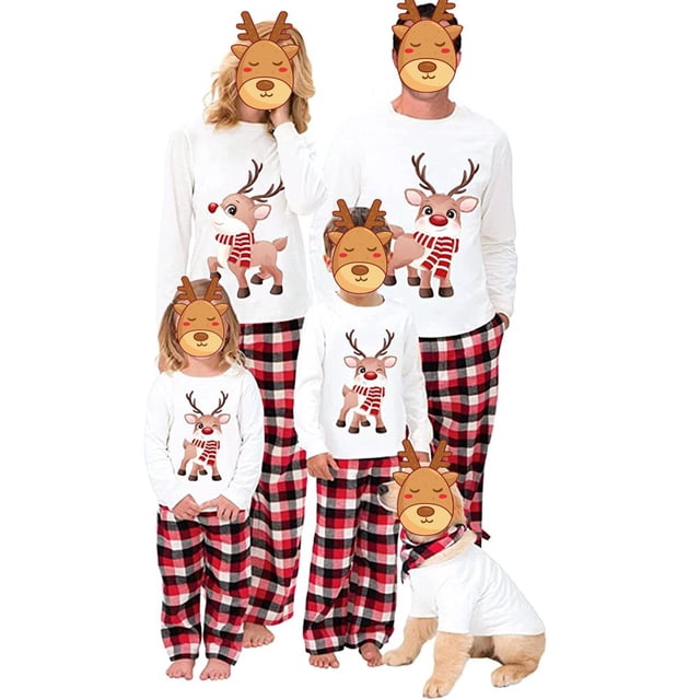 Pyjamas de Noël Assortis pour la Famille Ensembles Assortis de Pyjamas de Noël pour Bébés pour Adultes et Enfants Ensemble de Vêtements de Nuit de Noël