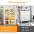 thumbnail image 4 of Foldable Shoe Rack Organizer for Closet, 6-Tier Folding Shoe Box Storage Cabinet with Clear Door, Plastic Collapsible Shoe Shelf with Lids Easy Assembly for Entryway, Front Door, Living Room, 4 of 7