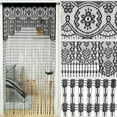 thumbnail image 4 of NOGIS Macrame Lace Door String Curtain for Doorways,Room Divider Doorway Hippie Window Panel Room Divider Wall Closet Curtains for Bedroom Closet Door Drapes Decorations (39.3×79in,Black), 4 of 7