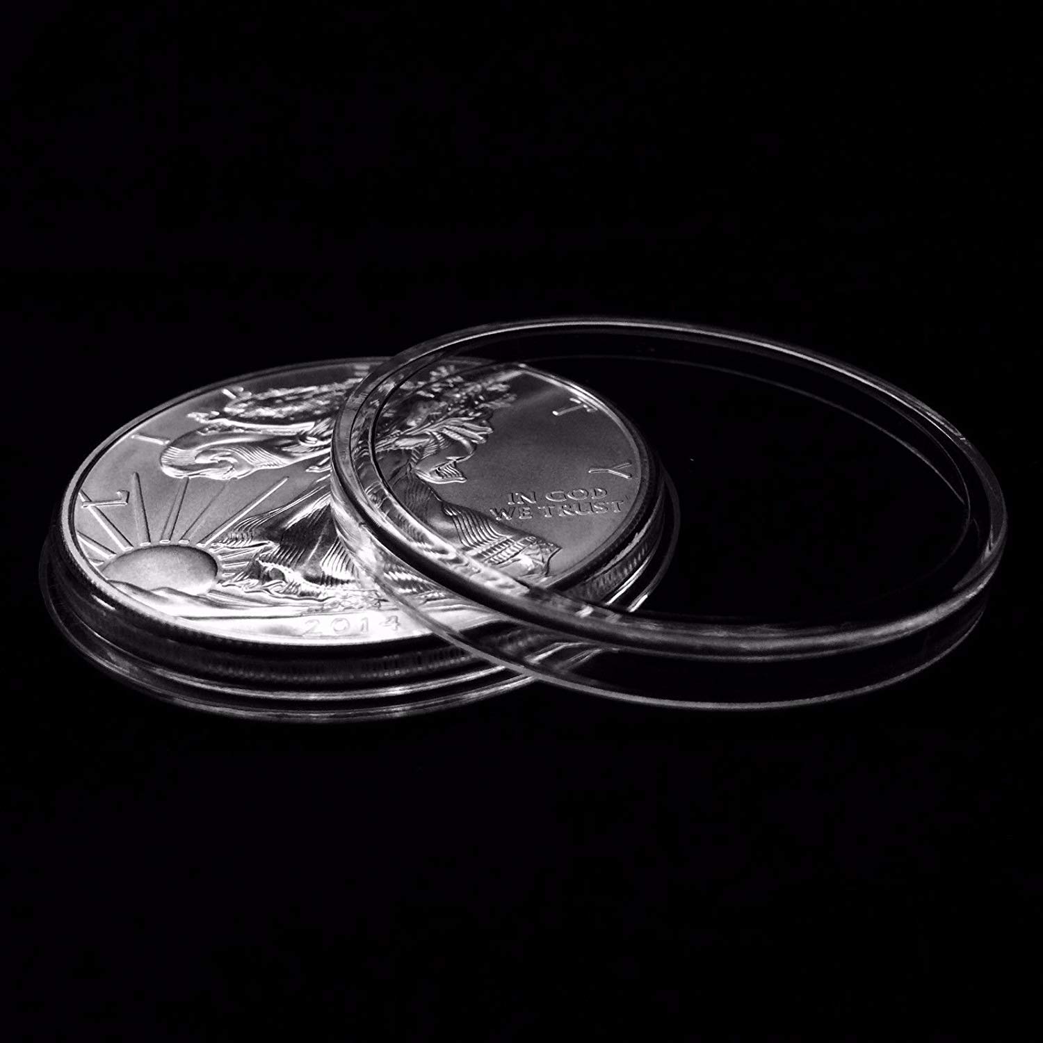 Air-Tite H40 40mm Coin Capsules - Box Of 250, Crystal Clear, PVC-Free, Made In USA (Fits 1oz Silver Eagle, Panda, Britannia, Etc.)