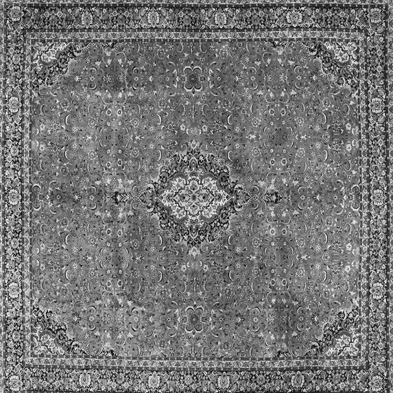 Ahgly Company Indoor Square Persian Gray Traditional Area Rugs, 4' Square