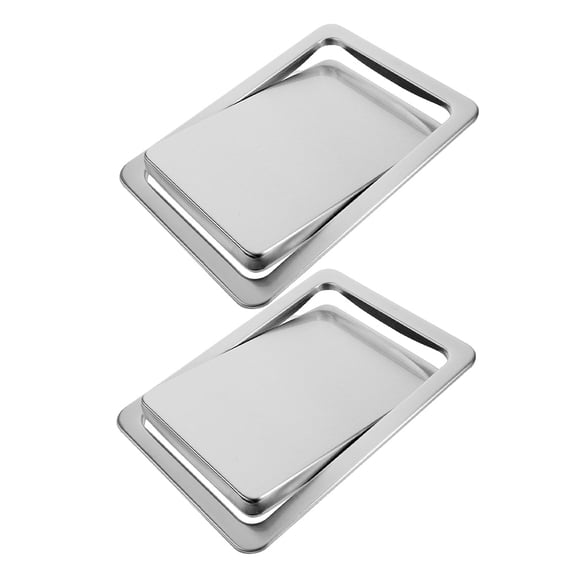 LOLIPPYY 2-Pack Stainless Steel Recessed Trash Lid for Countertop Garbage Bins, Space Saving Design