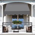 thumbnail image 2 of Manual Retractable Awning, 59"×118" Outdoor Sunshade Shelter Angle & Height Adjustable NO Drilling Patio Door Window Awnings, Canopy with UV Protection for Backyard, Dark Gray, 2 of 9