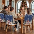 thumbnail image 5 of Christmas Gnome Chair Covers Set of 1 Squirrel Cat Xmas Tree Snowflake Navy Blue Chair Back Covers Stretch Removable Washable Slipcovers Protector for Dining Room Kitchen Party Decor, 5 of 5