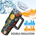 thumbnail image 5 of OBREWU Pioneer Flower Tumbler with Handle and Lid,Pioneer Flower 40oz Double Wall Vacuum Insulated Tumbler,Cups Gift for Women and Men, 5 of 7