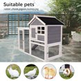 thumbnail image 4 of Deluxe Wooden Rabbit Hutch with Extended Play Area & Waterproof Roofs, Easy-Clean Pull-Out Tray, Solid Fir Wood Construction, Glass Windows & Anti-Bite Protection for 2-4 Pets, 4 of 8