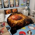 thumbnail image 2 of Basketball Bedding Comforter Sets Full Size 3D Orange Basketball Print Comforter Set for Teens Men,Geometry Hexagon Honeycomb Bedding Sports Games Quilt Abstract Geometric Room Decor 3Pcs, 2 of 6