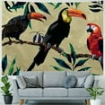thumbnail image 4 of PRATYUS  Parrot Tapestries Wall Hanging Watercolor Tropical Birds and Plants Green Jungle Aesthetic Tapestry Home Office Wall Background 60x50inch, 4 of 6