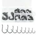 thumbnail image 1 of 150pcs/box offset round fish hook combination pack high carbon steel fish hooks, 1 of 8