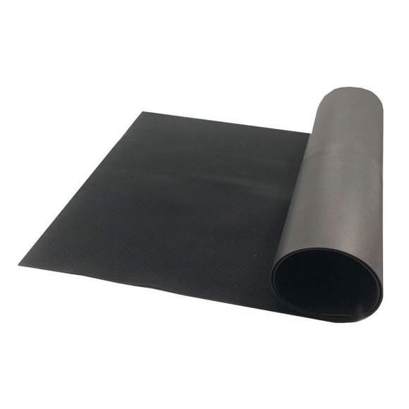 RESILIA Tapis Utilitaire Noir à Rainures en V - Protecteur de Sol/surface en Vinyle Imperméable, Tapis Robustes, Bois Dur Intérieur, Sols Durs, Garage, Couloir