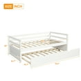 thumbnail image 4 of White Twin Daybed with Trundle, Wood Slat Support, Mid Century Frame for Living Room or Guest Room, No Box Spring Required, 4 of 5