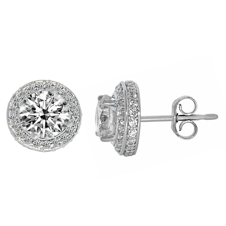 Cubic zirconia shop earrings walmart
