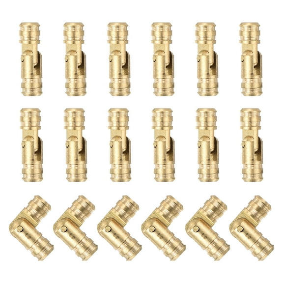 Uxcell 18pack Invisible Brass Barrel Hinge, 17x5mm Concealed Hinges, Folding Support Cylindrical Hidden Barrel Hinges