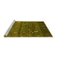 thumbnail image 2 of Ahgly Company Machine Washable Indoor Square Abstract Yellow Contemporary Area Rugs, 6' Square, 2 of 4