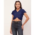 thumbnail image 2 of Moomaya Crop Tops For Women, Short Sleeve V-Neck Casual Summer Viscose Tops, 2 of 9