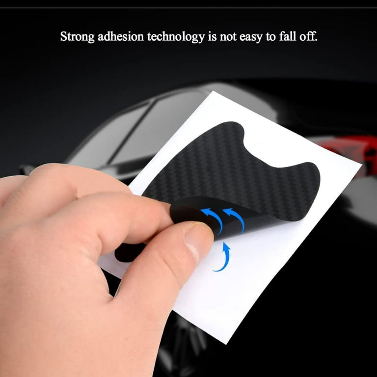 4PC Carbon Fiber Car Door Handle Protector Film Anti-Scratch
