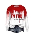 thumbnail image 2 of Jienlioq Hauts Tube pour Femmes Femmes Halloween Décontracté Imprimé Col Rond Manches Longues Haut Chandails Amples Liquidation Vente, 2 of 3