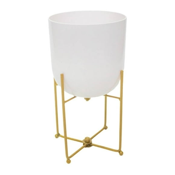 Maceta Mainstays Chica con Base de Metal Dorado