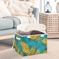 thumbnail image 5 of Foldable Fabric Storage Bin With Handle Collapsible Basket Box Storage With Lid Organizer Tropical Leaves, 5 of 7