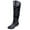 Black, variant on Fall Boots Women Wide Calf Knee High Sexy Cone Heel Fashion Elegant Slouchy Cowboy Cowgirl Boots