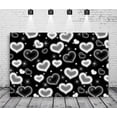 thumbnail image 3 of Red heart-shaped background fabric, 90s style photography backdrop, Valentine's Day decorative banner, birthday party props., 3 of 6
