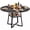 Black, variant on Gymax Round Dining Table for 4-6 47.5'' Dining Room Table w/Storage Shelf & Metal Legs Black