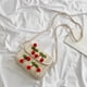 thumbnail image 3 of Bolso bandolera de paja de cereza de verano, bolso de mano tejido para mujer, bolso de hombro tipo bandolera para chica, 3 of 8