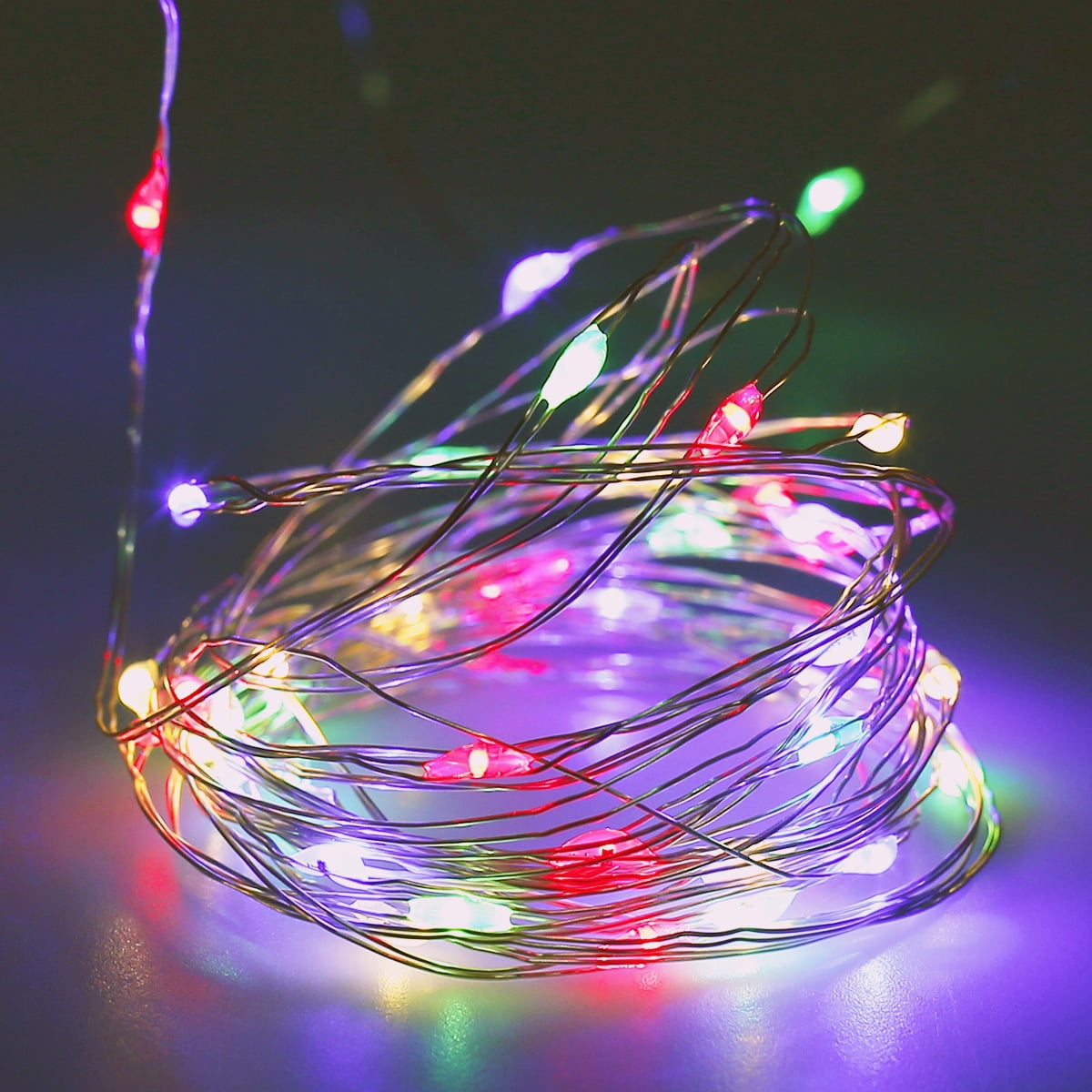 Cool White 50LEDs Battery Operated Mini LED Copper Wire String Fairy Lights 5M 