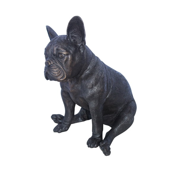 Nifao Bronze Statue of French Bulldog Sitting, Elegant Canine Decor – Home Decor Sculpture, 12"L x 12"W x 17"H