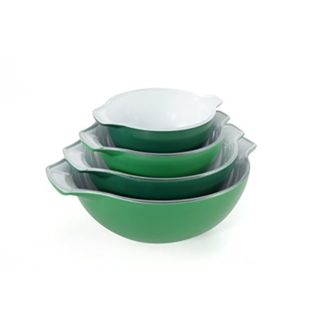 4-Cookware Piece Nesting Bowl Set Oven Safe and for Serving Mediterranean Blue C14XSET4BL Creo SmartGlass Cookware