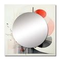 thumbnail image 2 of Designart "Seashell Sumi Asian Painting I" Asian Coral Large Square Mirror - Square Bedroom Mirror Printed Wall Decor - Global Square Printed Wall Mirror Art, 2 of 5