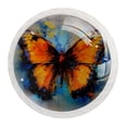 thumbnail image 2 of HemaKayy 12 Pack 1.37" Decorative Cabinet Knobs - Premium ABS & Glass | Refresh Your Home Kitchen Furniture Decor | Ideal for Closets, Drawers, Doors | Orange Butterfly Blue Ink Oil Painting, 2 of 6
