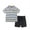 Black, variant on KYAIGUO Toddler Kids Boys Summer Stripes Shorts Set 2PCS Short Sleeve Casual T-Shirt Shorts with Pocket for 3-8 Years Old