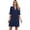 Dark Blue, variant on Women's Notched Flounce Sleeve Mini Dress 100% Polyester Lightweight Sheer Overlay Elegant Evening Party Dress