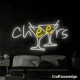 thumbnail image 3 of Craftnamesign Cheers LED Light Neon Sign for Cocktail Bar Beer Shop Bistro Wall Decor, 3 of 5