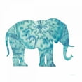 thumbnail image 2 of Nai, Danhui 20x20 White Modern Wood Framed Museum Art Print Titled - Boho Teal Elephant I, 2 of 4