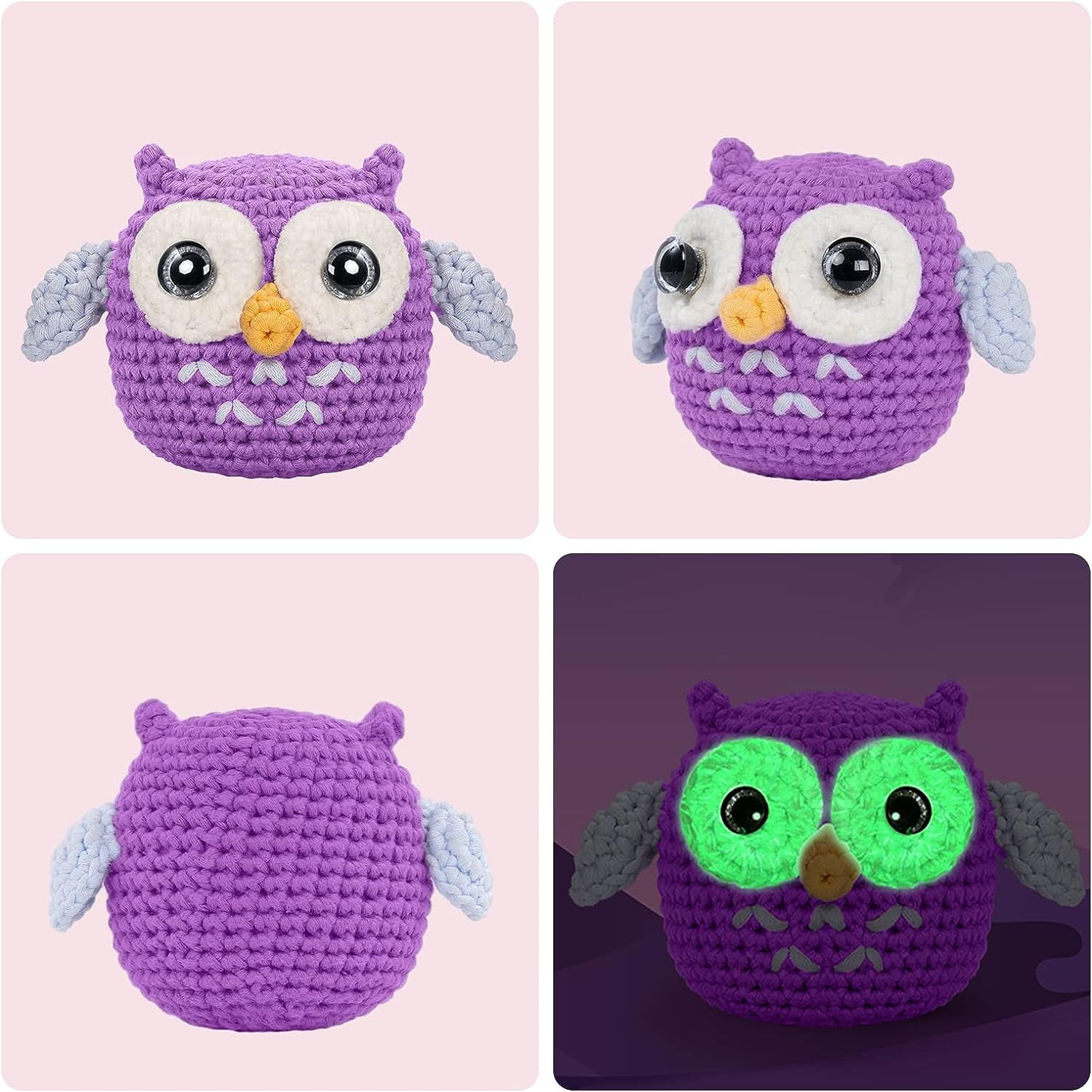 Mewaii® Crochet Blueberry Cow Crochet Kit for Beginners with Easy Peasy Yarn